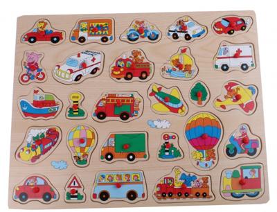 Johntoy Houten knopjespuzzel transport 45 x 35 cm