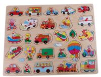 Johntoy Houten knopjespuzzel transport 45 x 35 cm