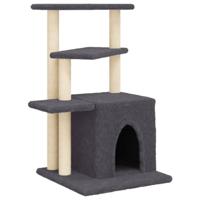 vidaXL Kattenmeubel met sisal krabpalen 83,5 cm donkergrijs, kattenpaal, kattenboom, kattenkrabpaal, kattenhuis, kattenmeubel, kattenpalen