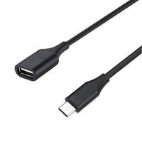 Perixx PERIPRO-403 USB Type-C Male naar USB-A Female 1ft. Kabel - USB2.0 Spec voor Toetsenbord en Muis aansluiting met Smartphone, Laptop, en Tablet - Zwart