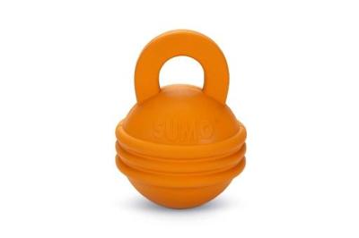 Beeztees sumo kettlebell - hondenspeelgoed - rubber - oranje - 16x12x12