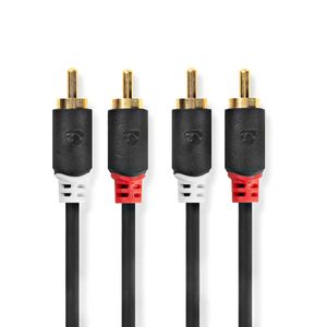 Nedis Stereo-Audiokabel | 2x RCA Male | 2x RCA Male | 10 m | 1 stuks - CABW24200AT100 CABW24200AT100