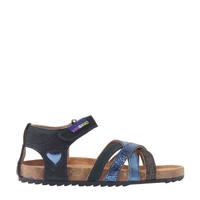 Vingino Sterre leren sandalen metallic/blauw