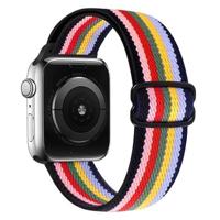 By Qubix - Solo Loop Nylon bandje - Multicolor - Compatible met Apple Watch 44mm / 45mm / 46mm / 49mm - Compatible Apple watch bandjes