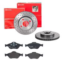 Remmenset, remschijf BREMBO, Remschijftype: Geperforeerd / Geventileerd, Inbouwplaats: Vooras, u.a. für Ford, Mazda