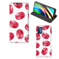 Motorola Moto G9 Plus Flip Style Cover Pink Macarons - thumbnail