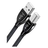 AudioQuest 1,5 meter carbon USB-kabel type A-B, stekker/stekker, zwart, USB 2.0, zwart