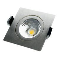 LED Spot Lage inbouwhoogte Vierkant IP54 10W 2700K Zilver | Dimbaar - Zeer Warm Wit
