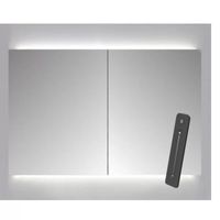 Spiegelkast Sanicare Qlassics Ambiance 100x60 cm Met Dubbelzijdige Spiegeldeuren, LED Verlichting En Afstandsbediening Schots Eiken