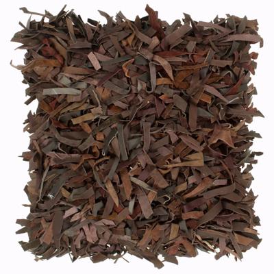 vidaXL Kussen shaggy hoogpolig 60x60 cm leer en katoen bruin