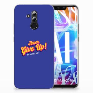 Huawei Mate 20 Lite Siliconen hoesje met naam Never Give Up