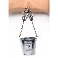 XR Brands Slave Bucket Labia and Nipple Clamps - Silver