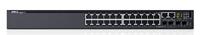 Dell Networking S3124 - Switch - C3 - Managed - 24 x 10/100/1000 + 2 x 10 Gigabit SFP+ + + 2 x SFP Gigabit gecombineerd - luchtstroom van voor naar achteren - op Rack Smart Value monteerbaar