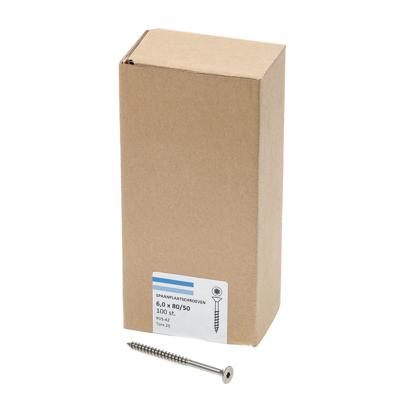 Spaanplaatschroef roestvaststaal A2 platkop torx-25 6.0X80/50 deeldraad (100) Spaanplaatschroef roestvaststaal A2 platkop torx-25 6.0X80/50 deeldraad (100)