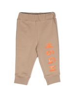 MSGM Kids pantalon de jogging à logo imprimé - Tons neutres