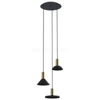 Nowodvorski Hanglamp Hermanos 3 lichts Ø 30 cm zwart - goud - thumbnail