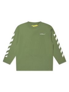 Off-White Kids t-shirt imprimé à manches longues - Vert