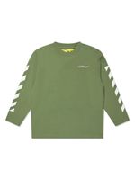 Off-White Kids t-shirt imprimé à manches longues - Vert - thumbnail