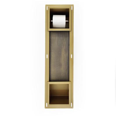 Mueller mat gouden inbouw toiletrolhouder met reserverol houder Mueller mat gouden inbouw toiletrolhouder met reserverol houder