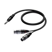 Procab CAB734/1.5 Verloopkabel 1x Stereo jack naar 2x XLR female 150cm