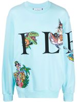 Philipp Plein sweat à imprimé Hawaii - Bleu