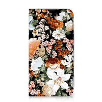 Smart Cover voor iPhone 13 Dark Flowers - thumbnail