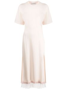 Lanvin robe mi-longue à ourlet frangé - Rose