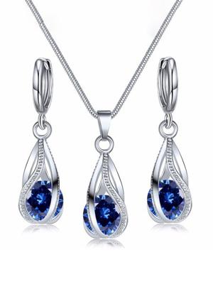 Kristal oorbellen Halsketting Set