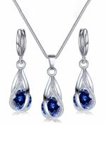 Kristal oorbellen Halsketting Set