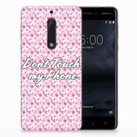 Nokia 5 Silicone-hoesje Flowers Pink DTMP - thumbnail