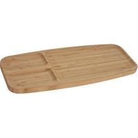 1x Serveerplanken/borden 3-vaks van bamboe hout 39 cm - thumbnail