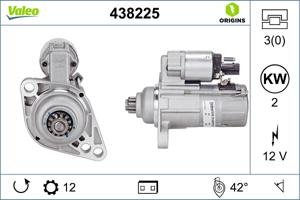 Startmotor / Starter NEW ORIGINAL PART VALEO, Spanning (Volt)12V, u.a. für Seat, VW, Skoda, Audi