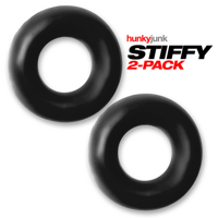 Hunkyjunk Stiffy - 2-pack No-Roll Cockrings - Tar Ice - thumbnail