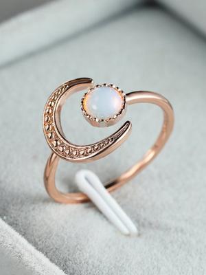 Moon Moonstone Ring
