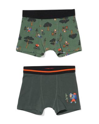 HEMA Kinder Boxers Stretch Katoen - 2 Stuks Groen (groen) HEMA Kinder Boxers Stretch Katoen - 2 Stuks Groen (groen)