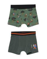 HEMA Kinder Boxers Stretch Katoen - 2 Stuks Groen (groen)