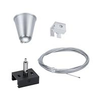 Paulmann 95585 ProRail3 railsysteem accessoires touwophanging 3 m zwart 3-fasen railsysteem metaal verlichting voor commerciële sectoren