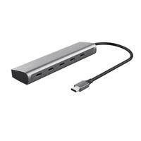 Trust Halyx USB C Hub 5 Poorten, 4x USB-C en 100 W USB-C-PD-poort, Docking Station Overdrachtssnelheid 5Gbps, USB Splitter, USB-verlengkabel voor Macbook Pro, Laptop, PC, Computer - Zilver