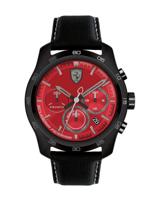 Scuderia Ferrari Mod. Primato 830447 - Herenhorloge met Chronograaf (Rood, Zwart, Leren band)