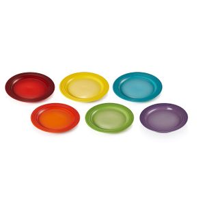 LE CREUSET - Vancouver - Ontbijtbord 22cm Regenboog 6-dlg