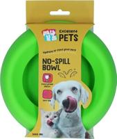 Excellent Pets Voedsel- en drinkbak voor honden en katten, 300 ml, voederbak met anti-slip bodem, S, spatbeschermingsrand, siliconen drinkbak, groen