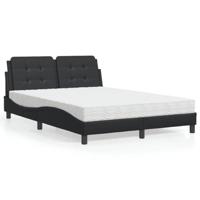 vidaXL Bed met matras kunstleer zwart 120x200 cm, bed, bed ombouw, tweepersoonsbed, bedbodem, slaapkamermeubel, 2 persoonsbed, logeerbed, houten bed