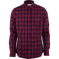 Kronstadt Heren Overhemd Johan Rood Flanel Melange Ruit Regular Fit