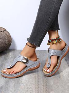 Pu Plain Summer Slide Sandals