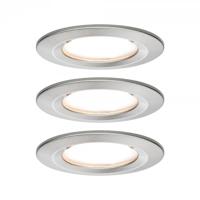 Paulmann Nova Inbouwlamp voor badkamer Set van 3 stuks LED LED 18 W IP44 IJzer (geborsteld)