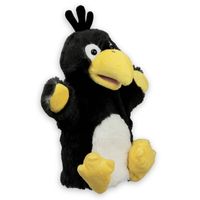 Pluche raaf/kraai vogel handpop knuffel speelgoed 20 cm