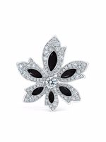 David Morris bague Palm Flower en or blanc 18ct ornée d'onyx et de diamants - Argent