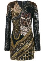 Balmain robe courte Wolf à ornements - Noir