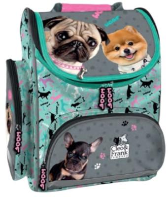 Cleo & Frank rugzak junior 35 x 27 cm polyester turquoise/grijs