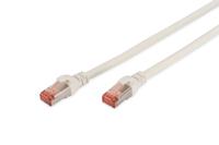 Digitus DK-1644-010/WH RJ45 Netwerkkabel, patchkabel CAT 6 S/FTP 1.00 m Wit Vlambestendig, Folie afscherming, Afscherming gevlochten, Afgeschermd,